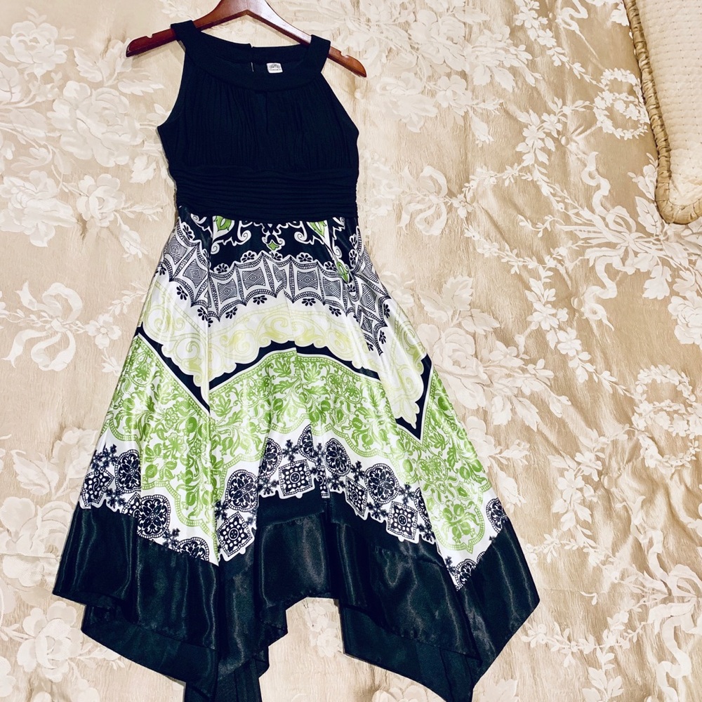 Black Halter Dress Silk Asymmetrical Silk Bottom